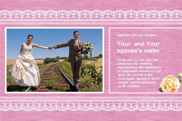 結婚の写真テンプレート photo templates 結婚式の招待状-ロマンチック